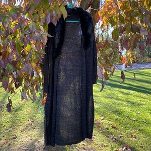 COPY - Black cardigan with detachable fur, with sequins